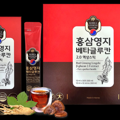 Nhân Sâm Linh Chi Kết Hợp Hoạt Chất Beta Glucan 2.0 Extract  Hộp 15 Gói