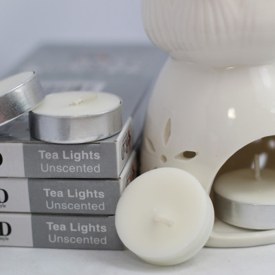 Nến không khói màu trắng tealight 10 viên dùng cho lò xông tinh dầu chính hãng R2D