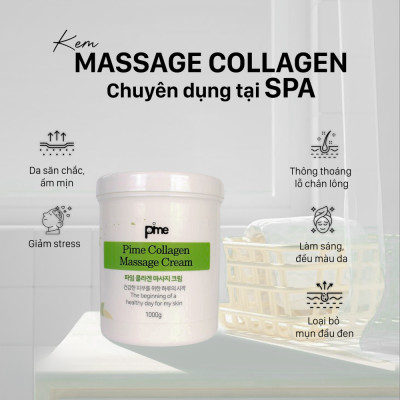 Kem massage mặt Pime Collagen Massage Cream hỗ trợ tăng đàn hồi da, dưỡng ẩm phục hồi chuyên dụng tại Spa 1000g