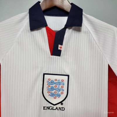 Áo Bóng Đá Retro Tuyển Anh 1998 Dài Tay - Sân Nhà bản cao cấp vải Cotton Polyester