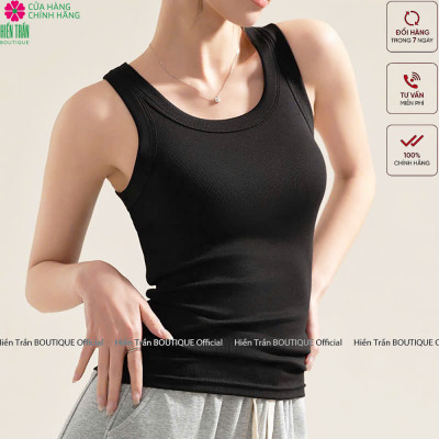 Áo sát nách, áo 3 lỗ nữ Hiền Trần BOUTIQUE form ôm không đệm ngực, chất cotton tăm lụa mềm mại, co giãn tốt- AH02