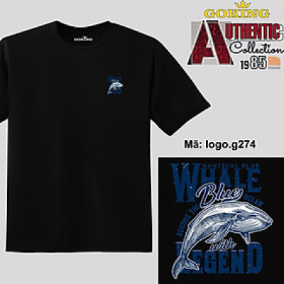 WHALE, mã logo.g274. Áo thun in đẹp cho nam nữ, trẻ em. Áo phông GOKING hàng hiệu, quà tặng cao cấp cho gia đình, cặp đôi, lớp nhóm, doanh nghiệp