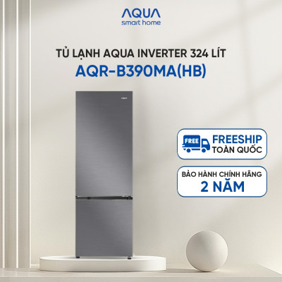 Freeship toàn quốc - Tủ lạnh ngăn đông dưới Aqua 324L AQR-B390MA(HB) - Bảo hành trong 2 năm - Hàng chính hãng