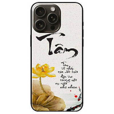 Ốp lưng dành cho Iphone 15 - Iphone 15 Plus - Iphone 15 Pro - Iphone 15 Pro Max - Thư Pháp Tâm Sen - Hàng Chính Hãng