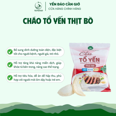 Yến Đảo - Thùng 30 Gói Cháo Yến Thịt Bò Thơm Ngon Tiện Dụng Giàu Dinh Dưỡng Cho Mọi Nhà