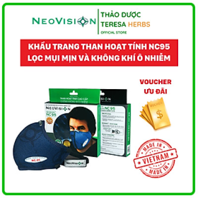 Khẩu trang (Combo 02) - Khẩu trang than hoạt tính NeoVision NeoMask NC95, chuẩn N95 (Thun qua gáy-Có hộp) - Chống bụi siêu mịn PM2.5, lọc khuẩn BFE >95% (Được cấp bởi Nelson Lab), kháng khuẩn, chống giọt bắn có thể giặt tái sử dụng