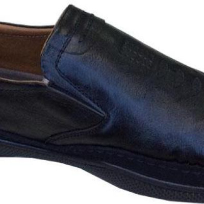 Giày mọi nam Trường Hải màu đen bò da bò thật cao cấp không bong tróc đế cao su chống mòn không trơn GMTH096