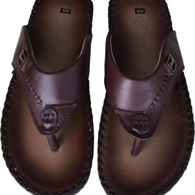 Dép nam xỏ ngón Trường Hải da bò thật cao cấp mềm mại đế âm mặt đế cao su không trơn  THXN074