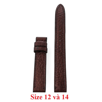 Dây đồng hồ da bò nhiều size màu nâu bạc HC8114-28-42