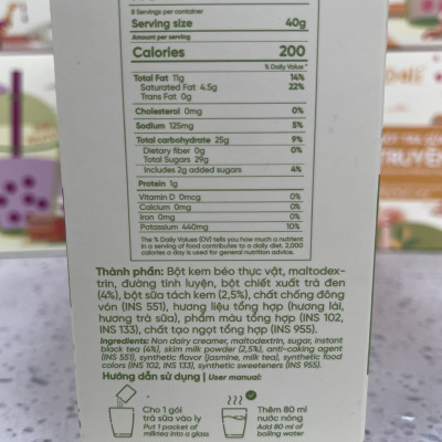 Bột trà sữa Thái xanh 3in1 Déli - Hộp 320gr (8 gói), pha chế trà sữa tiện lợi, nhanh chóng