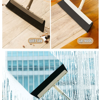 Chổi Gạt Nước Sàn Nhà Lau Kính Cán Dài Đa Năng Hamart Xoay 180º Quét Gầm Giường Gạt Tóc Tiện Lợi