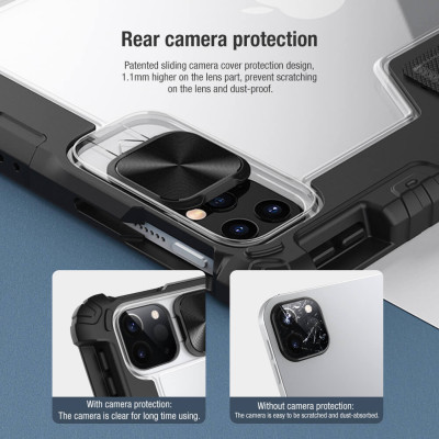 [iPad Air 6 M2] Bao da cho iPad Air 6 M2 11 inch 2024, iPad Air 6 M2 13 inch 2024 hiệu Nillkin Bumper Leather cover case Pro bảo vệ Camera, chống sốc, có khe để bút cao cấp - Hàng chính hãng
