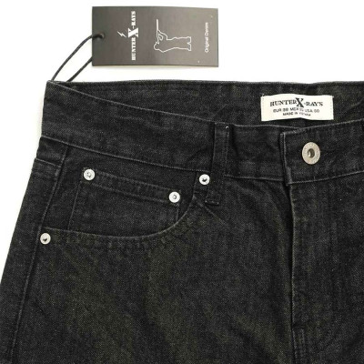 Quần Short Jeans Nam Cao Cấp HUNTER X-RAYS  Form Slimfit Cotton Màu Đen Indigo Độc Quyền S47