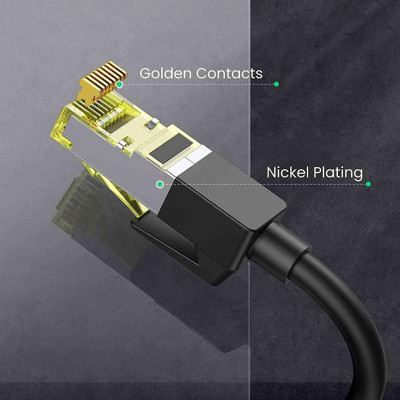 Ugreen UG80410NW148TK 0.5M Màu Đen OD6.5mm Cáp Cat7 nối dài dài 0.5M - HÀNG CHÍNH HÃNG
