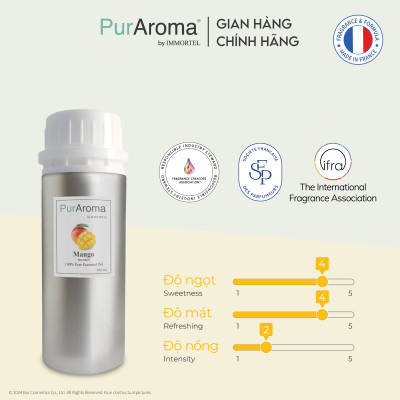 (Đậm Đặc | Chai Lớn) Tinh dầu HƯƠNG XOÀI nguyên chất PurAroma by IMMORTEL - Chính hãng Pháp