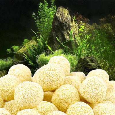 100Gr Sứ Lọc Viên Bi Tròn Vàng vật liệu lọc nước hồ bể cá cảnh siêu sạch