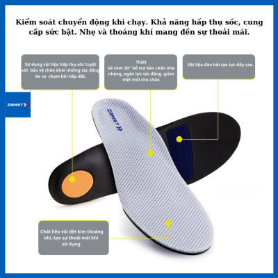  Lót giày ZAMST RUN- Footcraft cushioned for RUN hỗ trợ chạy bộ