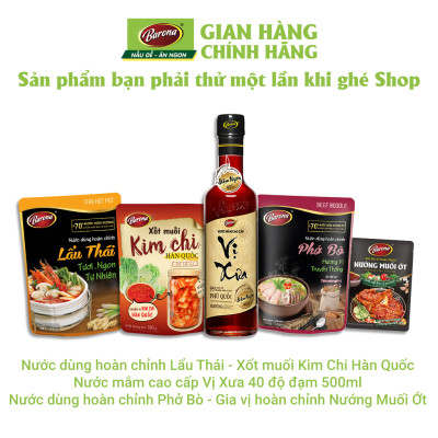 Combo 2 Gói Nước dùng Phở Bò Barona 150g, tặng Sa tế Tôm Siêu ngon 100g