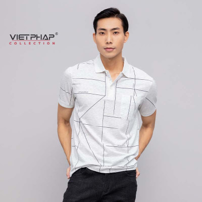 (SALE UP TO 50%) Áo Polo Nam VIỆT PHÁP Form Luxury Thun Milan In lịch lãm, sang trọng 26265