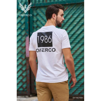 Áo thun OVERCO trắng đen năng động unisex 2021