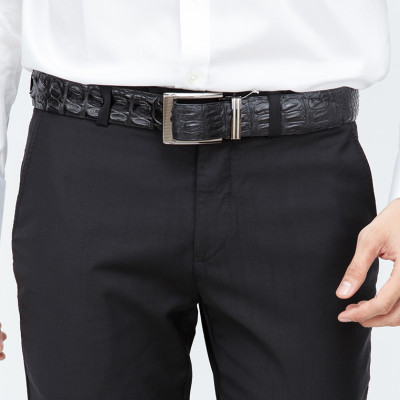 HC4709-10-11-12 - Thắt lưng nam da cá sấu Huy Hoàng gai lưng 4P đầu kim màu đen, nâu đất, nâu đỏ, vàng bò