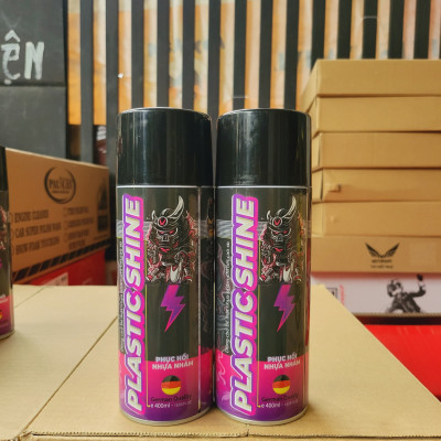 Chai xịt phục hồi nhựa nhám, nhựa đen, dưỡng đen dàn nhám Sprayking Plastic Shine 400ml, dàn áo phai màu