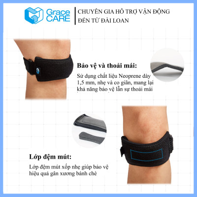 Đai Cố Định Khớp Gối Dưới, Xương Bánh Chè Grace Care KB224 – Giảm Đau, Cố Định, Hỗ Trợ Vận Động