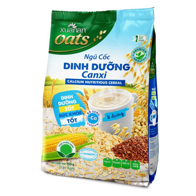 Ngũ Cốc Dinh Dưỡng Canxi Xuân An [ít đường] Túi 400G {25g*16 gói}