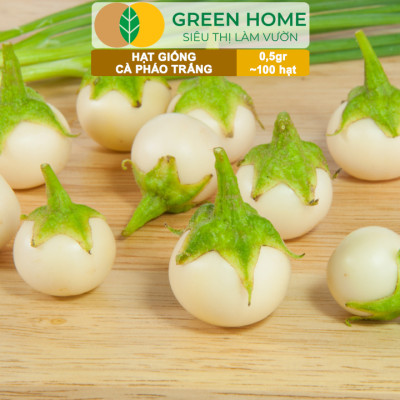 Hạt Giống Cà Pháo Trắng GreenHome, Gói 0,5g~100 hạt, Dễ Trồng Quanh Năm, Năng Suất Cao T44