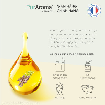 (Đậm Đặc | Chai Lớn) Tinh dầu HOA OẢI HƯƠNG nguyên chất PurAroma by IMMORTEL - Chính hãng Pháp