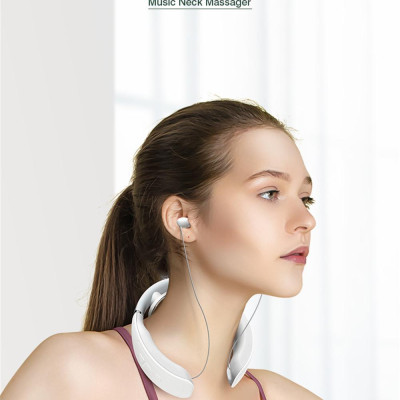 CINCATDY Foldable Portable Neckband Earphone Wireless In-Ear Headset Comfortable Ergonomic Neckband Design Intelligent Neck Massage
