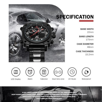 Đồng hồ WEIDE WH7303  điện tử kỹ thuật số Quartz Lịch báo thức,Đồng hồ bấm giờ,hẹn giờ chống thấm nước 
