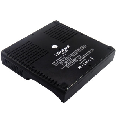 Bộ sạc pin LiitoKala Lii-S6 6 khe cắm 4 dòng điện Tự động phát hiện phân cực cho 18650 26650 21700 32650 Pin AA AAA - Phích cắm của Hoa Kỳ