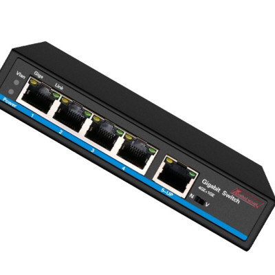Bộ chuyển mạch 5-port unmanaged Gigabit, 4 port PoE Switch, 60W power supply - Xmethod Network - Hàng chính hãng 