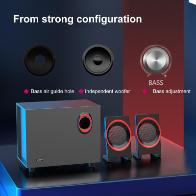 Loa máy tính để bàn SADA SL-8018  siêu trầm 3,5mm,có dây USB,hỗ trợ 25Hz-20kHz cho gia đình