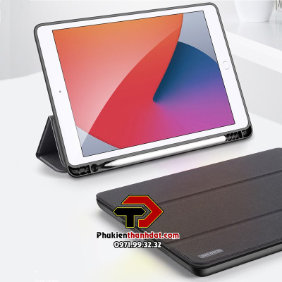Bao da chống sốc cho iPad 10.2 2021 (iPad Gen 9) chính hãng Dux Ducis Domo có ngăn để bút -  Hàng chính hãng