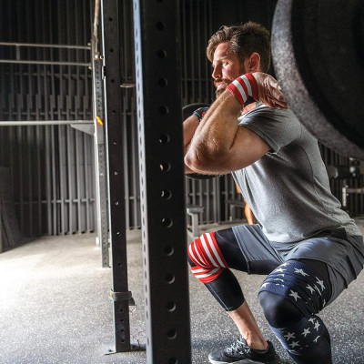 Quấn Cổ Tay Tập Gym Harbinger Red Line Wristwraps Unisex 18 Inch Flag