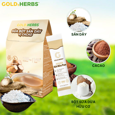 Sữa bột sắn dây vị ca cao GoldzHerbs – 14 gói/ 500g