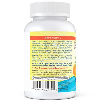 Kẹo dẻo Vitamin C Nordic Naturals giúp tăng cường miễn dịch và sức đề kháng, 250mg, hộp 60 viên - Hàng Chính Hãng
