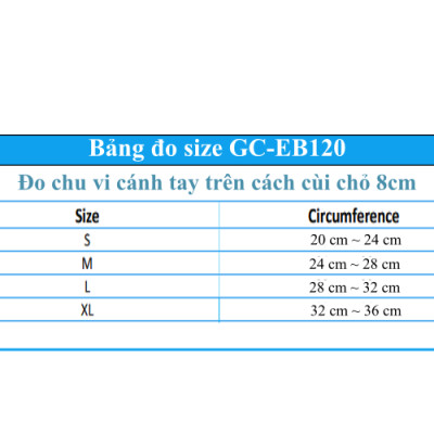 Đai Bảo Vệ Khuỷu Tay Grace Care EB120 - Co Giãn, Đàn Hồ 4 Hướng, Hỗ Trợ Vận Động. Giảm Đau