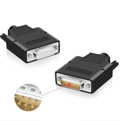Đầu bấm cổng DB15 đực male bắt vít kèm vỏ ốp nhựa chân đồng HD-LINK YL-SCD-15M. HÀNG CHÍNH HÃNG