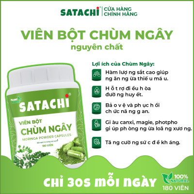 Vien Bột Chùm Ngây nguyê n ch ất SATACHI. Hộp 180 viên
