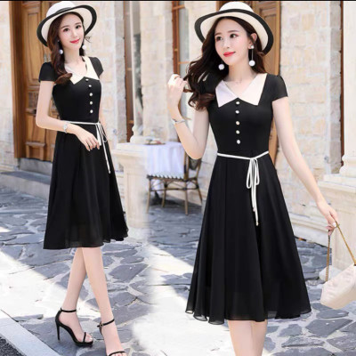 ĐẦM XÒE CHIFFON CỔ SEN TRẮNG