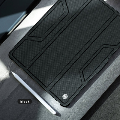 Bao da chống sốc bảo vệ camera cho iPad 10.2 (2019) / iPad 10.2 (2020) hiệu Nillkin Bumber Pro có ngăn đựng bút chống va đập, mặt lưng show Logo táo, cơ chế smartsleep, nắp bảo vệ Camera 1.1mm - hàng chính hãng