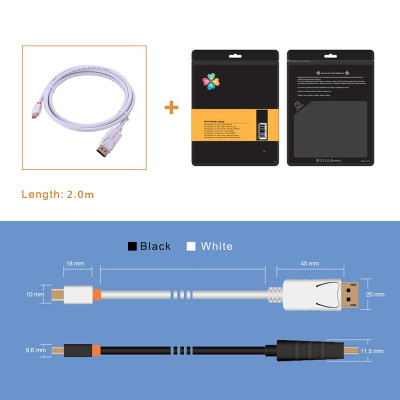 Cáp chuyển đổi di động Thunderbolt DP - DP, cổng HD cho máy chiếu HDTV, PC