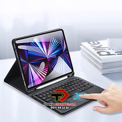 Bao da kèm bàn phím cho iPad Air 5 2022 10.9 inch chính hãng Dux Ducis có bàn di chuột TrackPad - Hàng chính hãng 