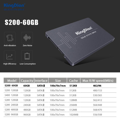 Ổ cứng SSD SATA3 S200 60GB KingDian