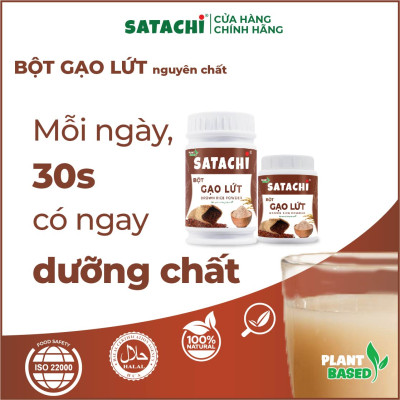 Bột Gạo Lứt nguyên chất SATACHI. Tăng cường hệ miễn dịch, hệ tiêu hóa khỏe mạnh, tốt cho tim mạch. Hộp 368g