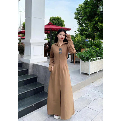 Áo khoác chống nắng nữ toàn thân 2 lớp cao cấp mũ trùm đầu tay xỏ ngón UPF50+ Size XL 53-66kg Vải Umi Cotton Co Dãn 4 Chiều Dày Dặn Làm Mát | Thời Trang | Đa Dụng