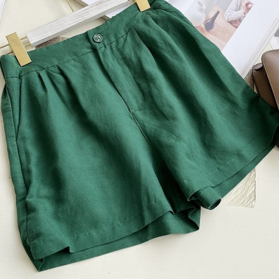 Set áo sơ mi và quần short màu xanh rêu, đủ size, nhẹ nhàng, phong cách Hàn Quốc 2025 Bv03